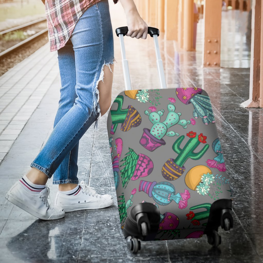 Cactus Colorful Print Pattern Luggage Cover Protector