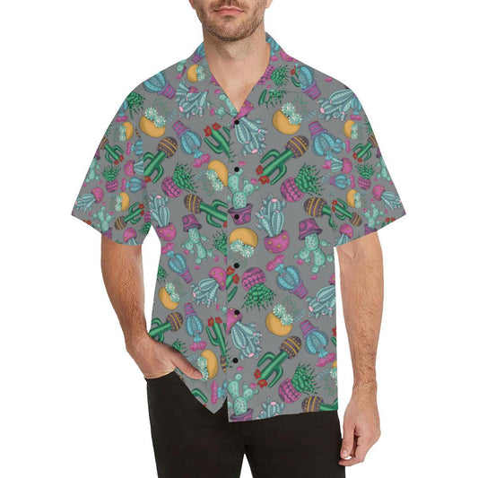 Cactus Colorful Print Pattern Men Aloha Hawaiian Shirt