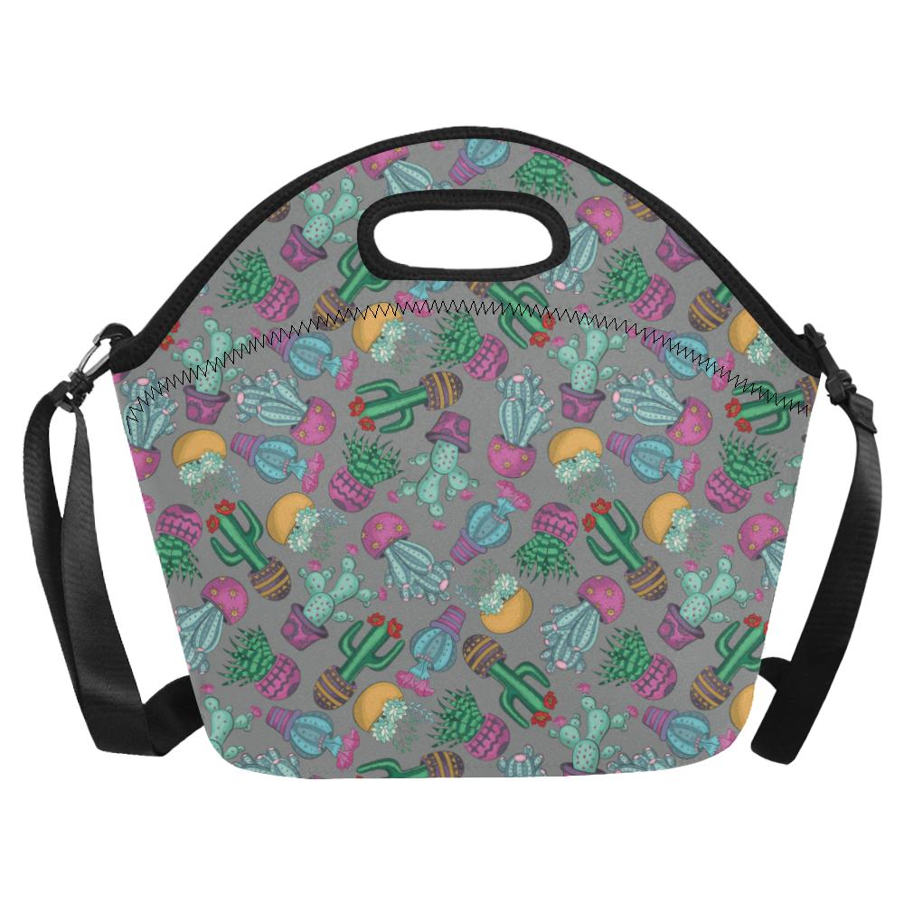 Cactus Colorful Print Pattern Neoprene Lunch Bag (Model 1669)(Large)-JTAMIGO.COM