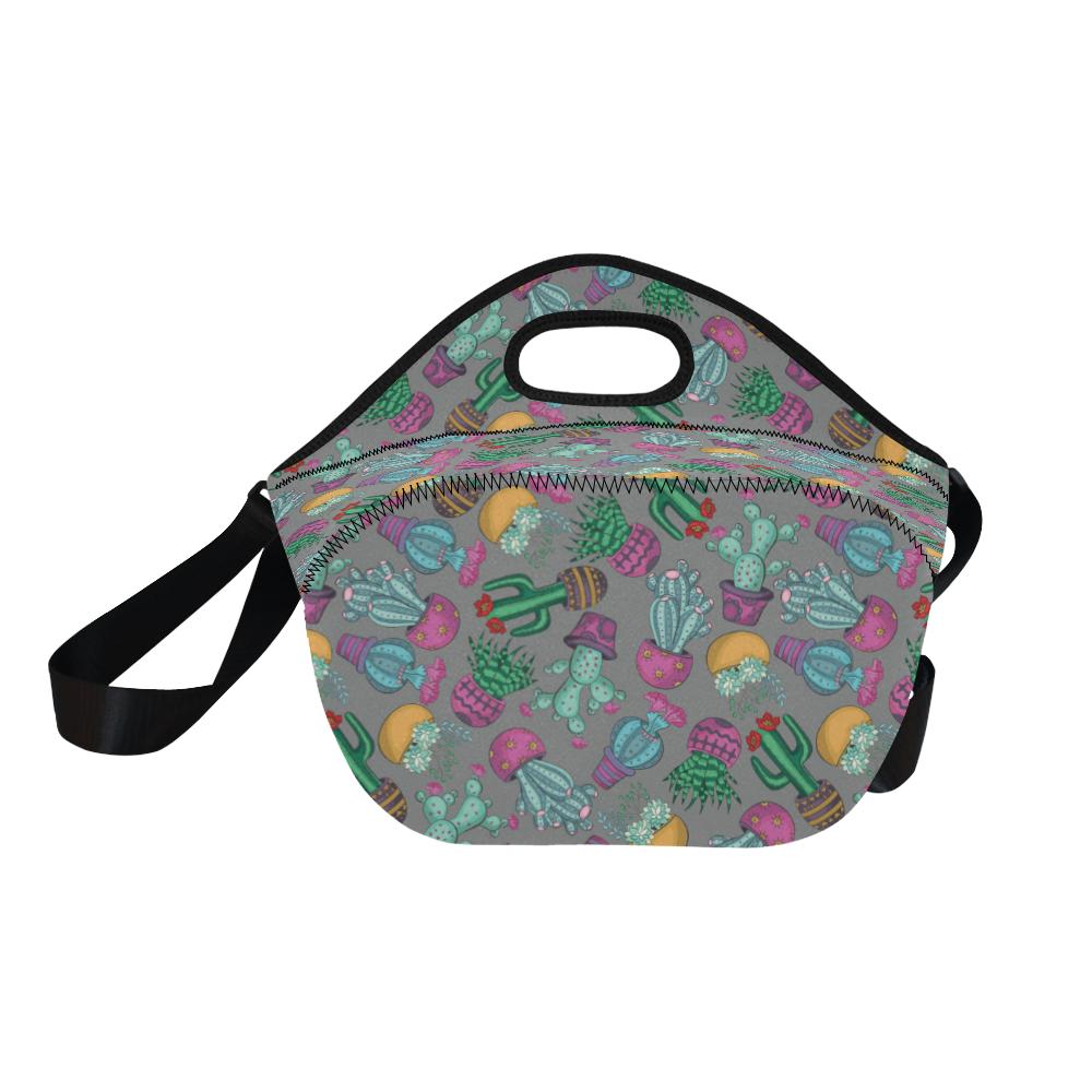 Cactus Colorful Print Pattern Neoprene Lunch Bag (Model 1669)(Large)-JTAMIGO.COM