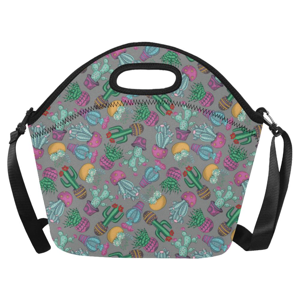 Cactus Colorful Print Pattern Neoprene Lunch Bag (Model 1669)(Large)-JTAMIGO.COM