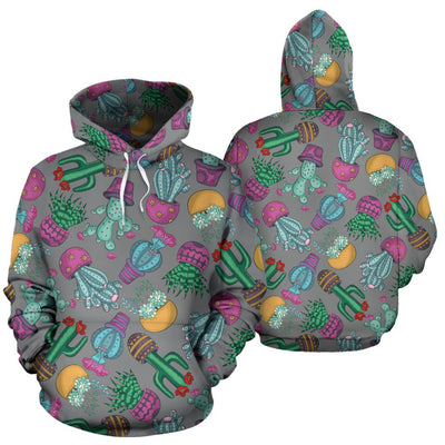 Cactus Colorful Print Pattern Pullover Hoodie