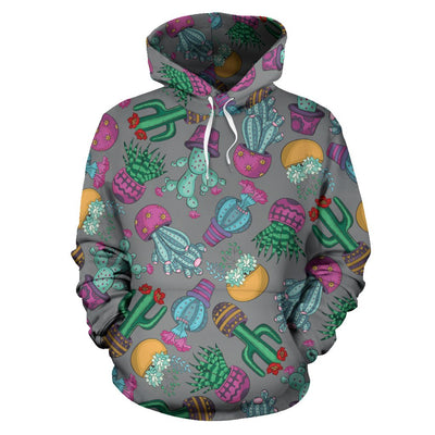 Cactus Colorful Print Pattern Pullover Hoodie