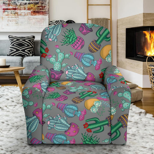 Cactus Colorful Print Pattern Single Sofa Slipcover -JTAMIGO.COM