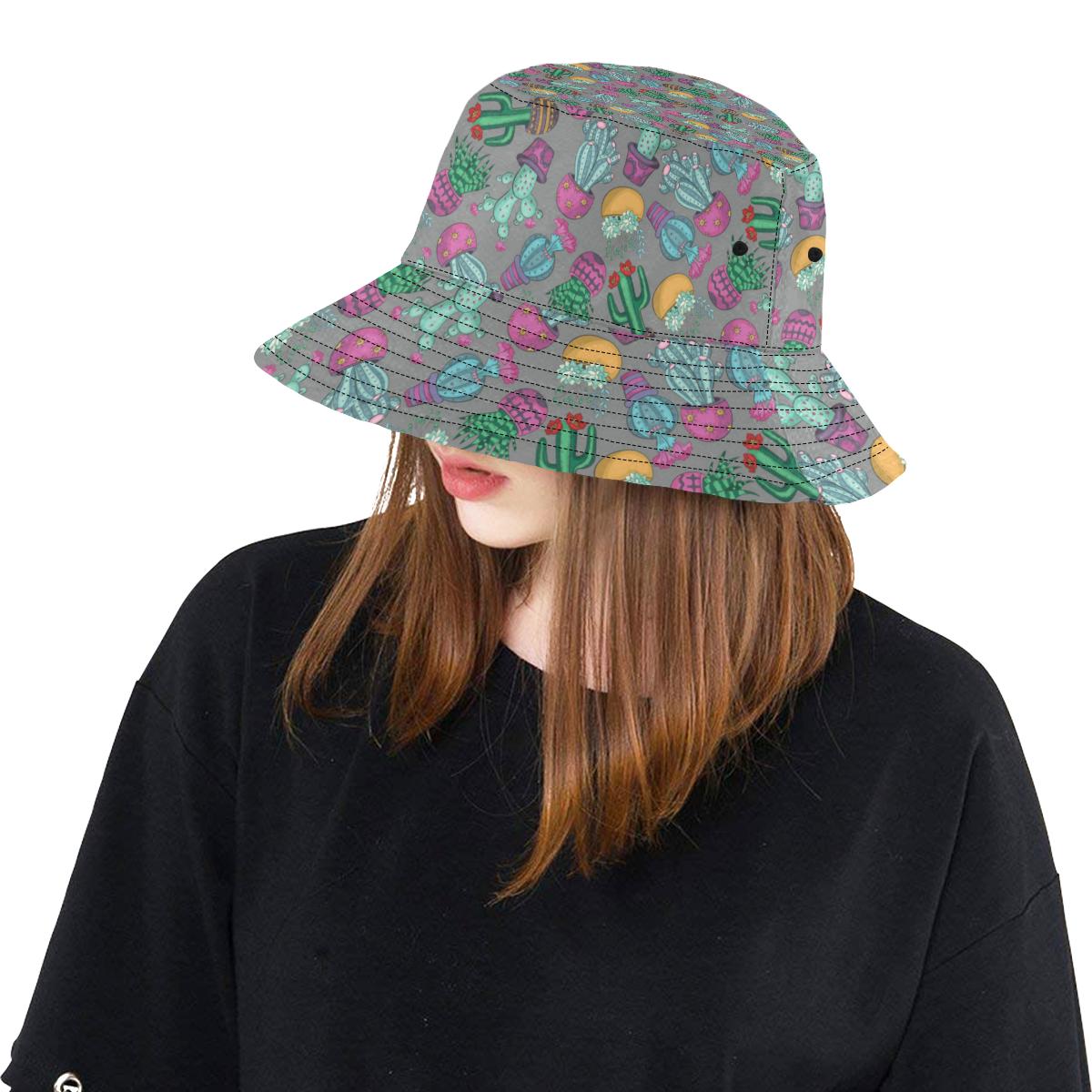 Cactus Colorful Print Pattern Unisex Bucket Hat