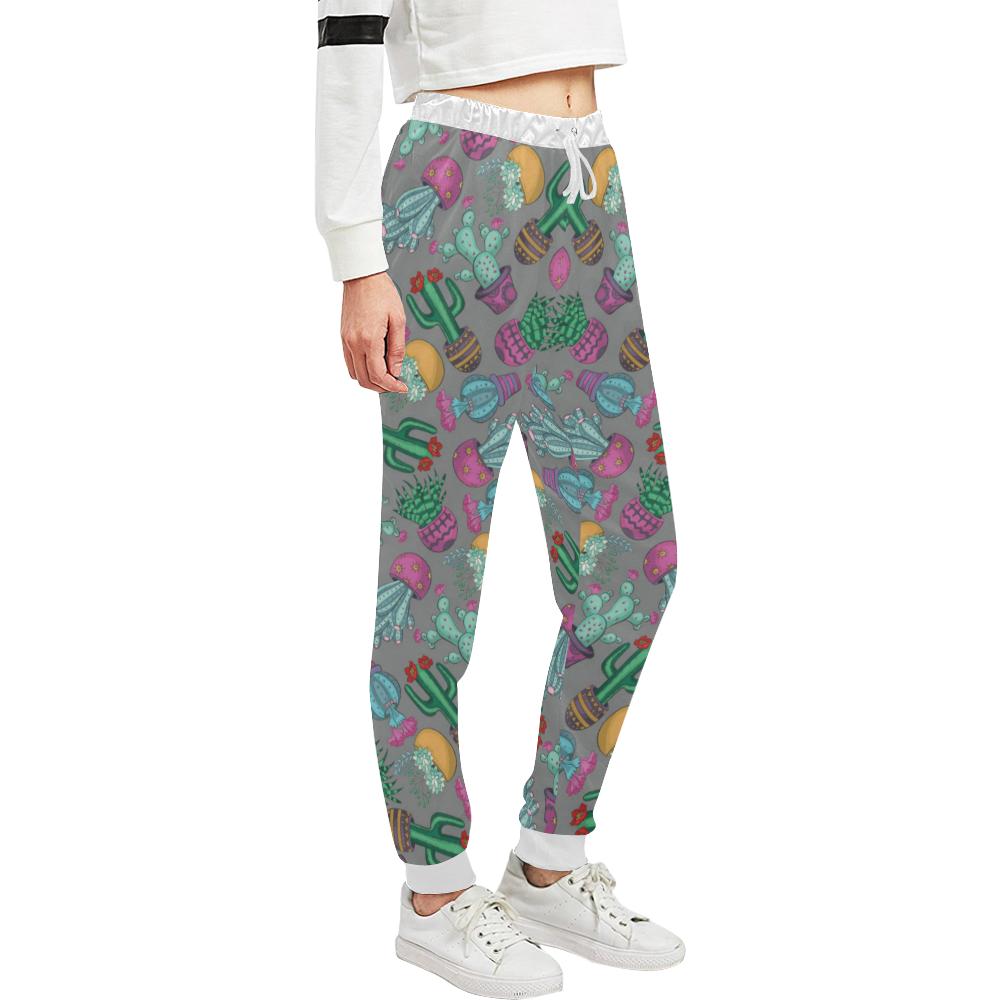 Cactus Colorful Print Pattern Unisex Casual Sweatpants (Model L11)-JTAMIGO.COM