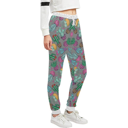 Cactus Colorful Print Pattern Unisex Casual Sweatpants (Model L11)-JTAMIGO.COM