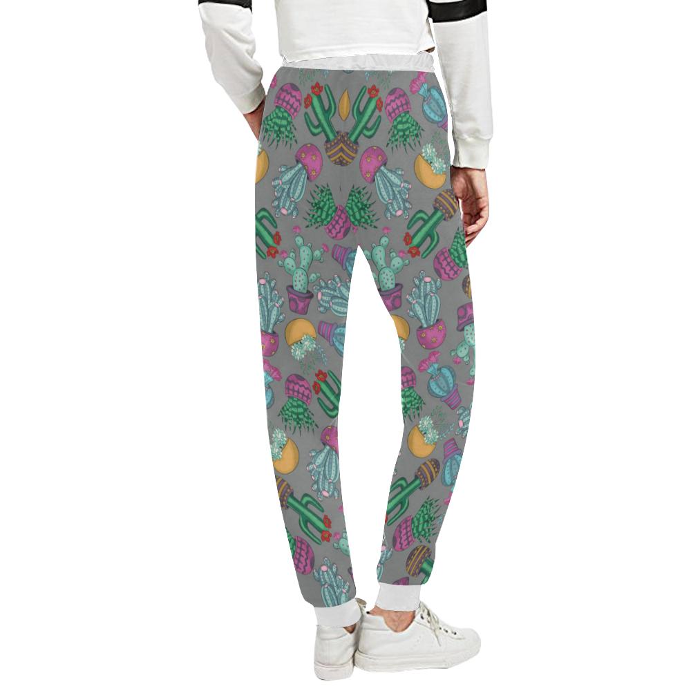 Cactus Colorful Print Pattern Unisex Casual Sweatpants (Model L11)-JTAMIGO.COM