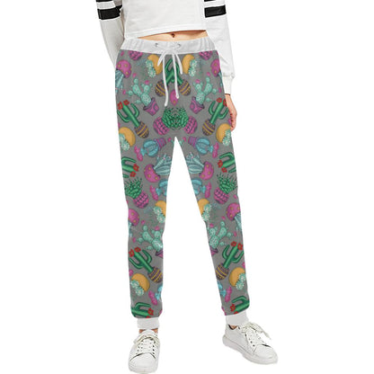 Cactus Colorful Print Pattern Unisex Casual Sweatpants (Model L11)-JTAMIGO.COM