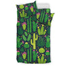 Cactus Cute Print Pattern Duvet Cover Bedding Set