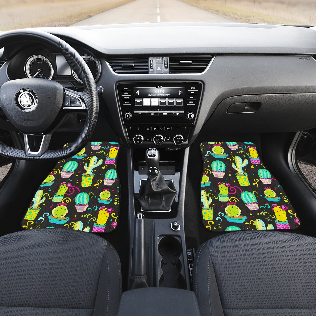 Cactus Neon Style Print Pattern Car Floor Mats