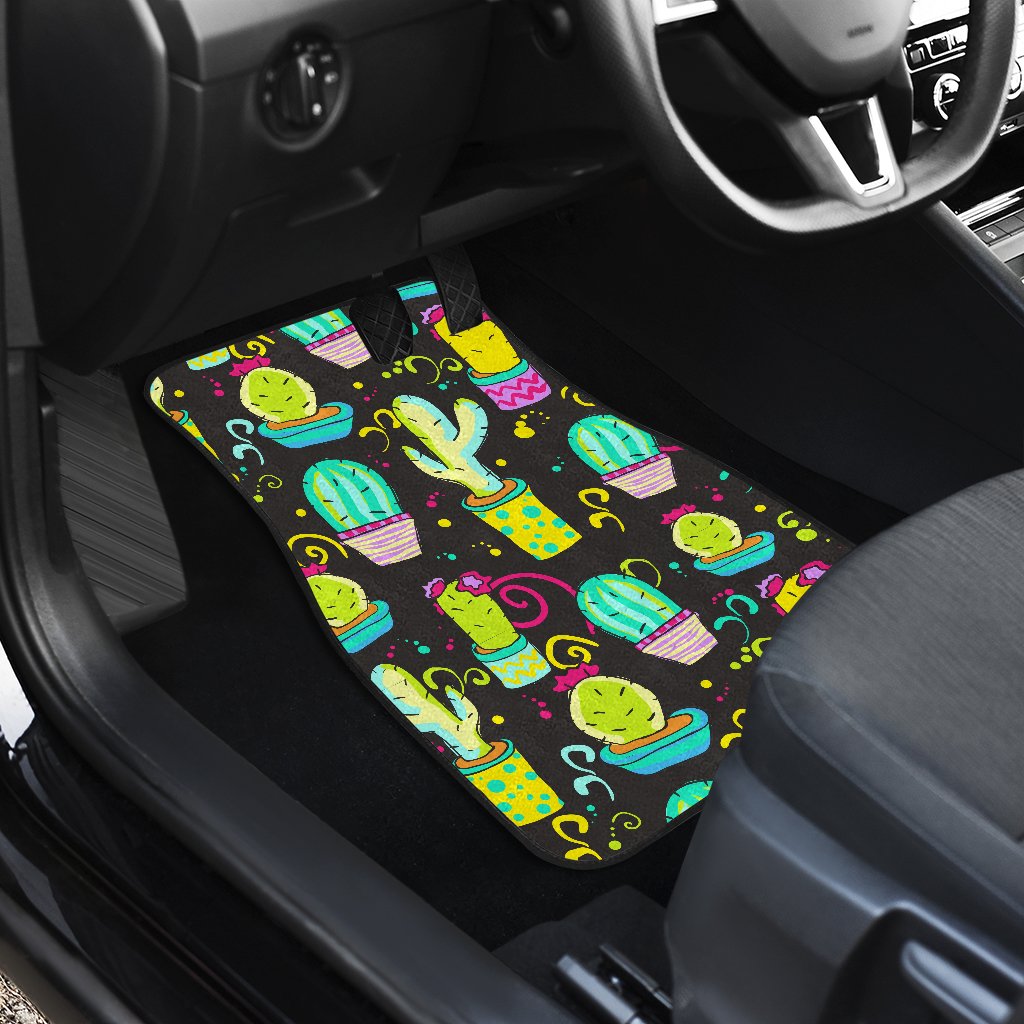 Cactus Neon Style Print Pattern Car Floor Mats