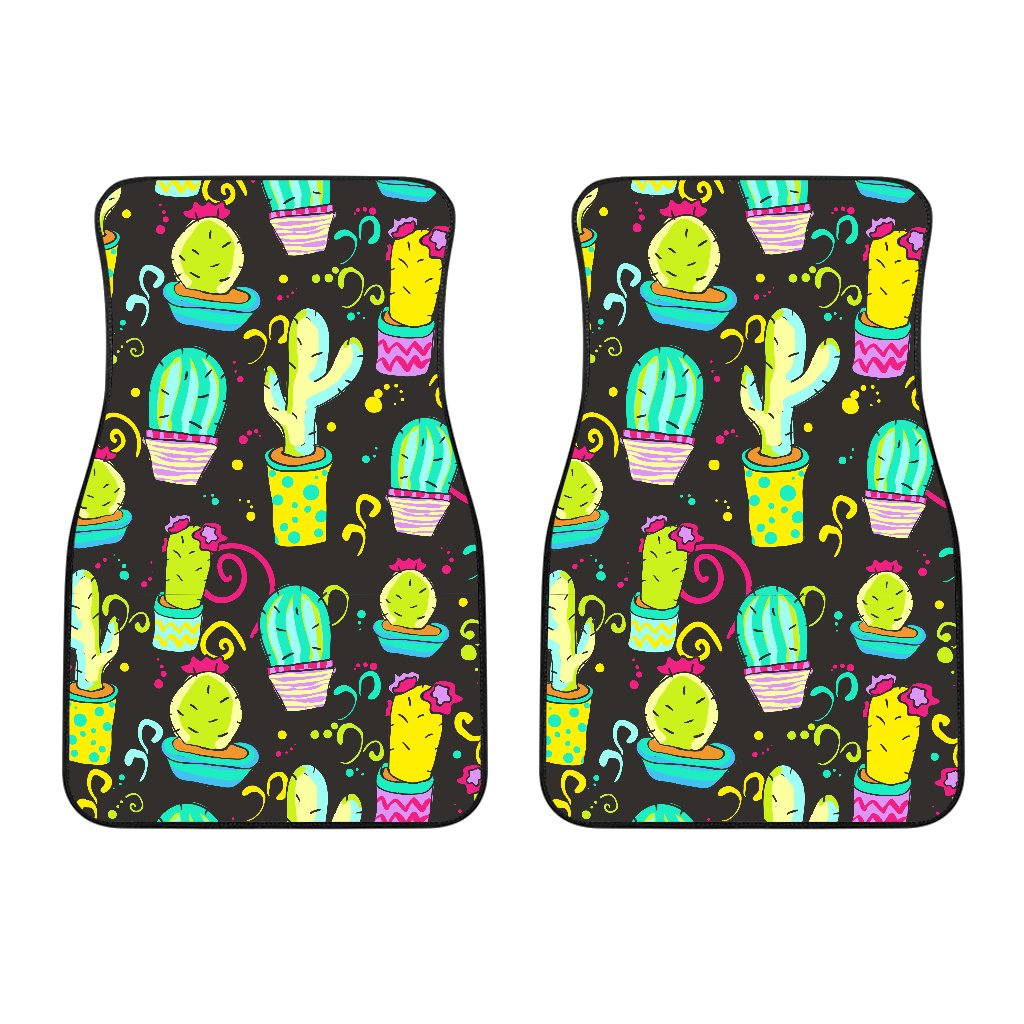 Cactus Neon Style Print Pattern Car Floor Mats