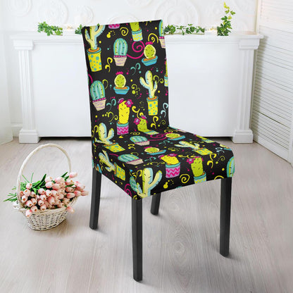 Cactus Neon Style Print Pattern Dinning Chair Slipper-JTAMIGO.COM
