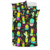 Cactus Neon Style Print Pattern Duvet Cover Bedding Set