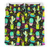Cactus Neon Style Print Pattern Duvet Cover Bedding Set