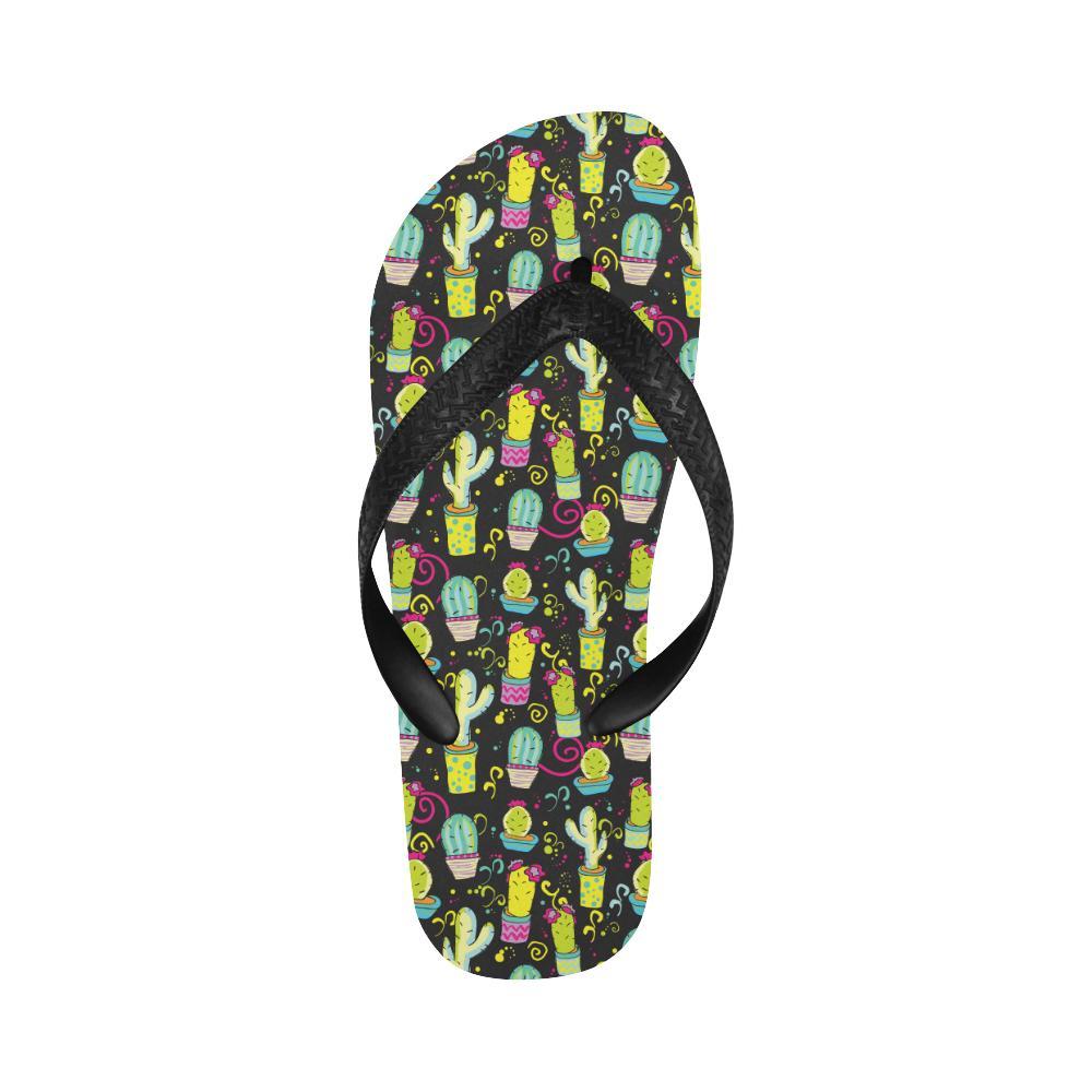 Cactus Neon Style Print Pattern Flip Flops-JTAMIGO.COM