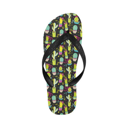 Cactus Neon Style Print Pattern Flip Flops-JTAMIGO.COM