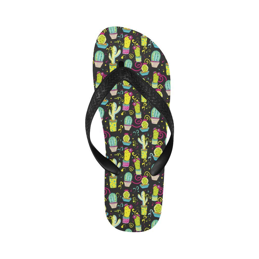 Cactus Neon Style Print Pattern Flip Flops-JTAMIGO.COM