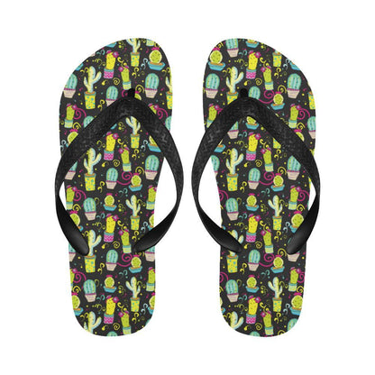 Cactus Neon Style Print Pattern Flip Flops-JTAMIGO.COM