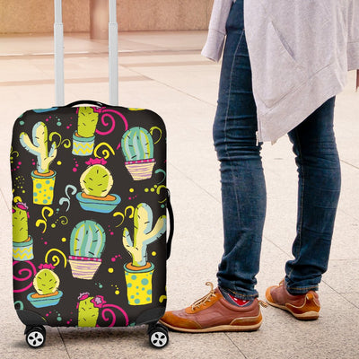 Cactus Neon Style Print Pattern Luggage Cover Protector