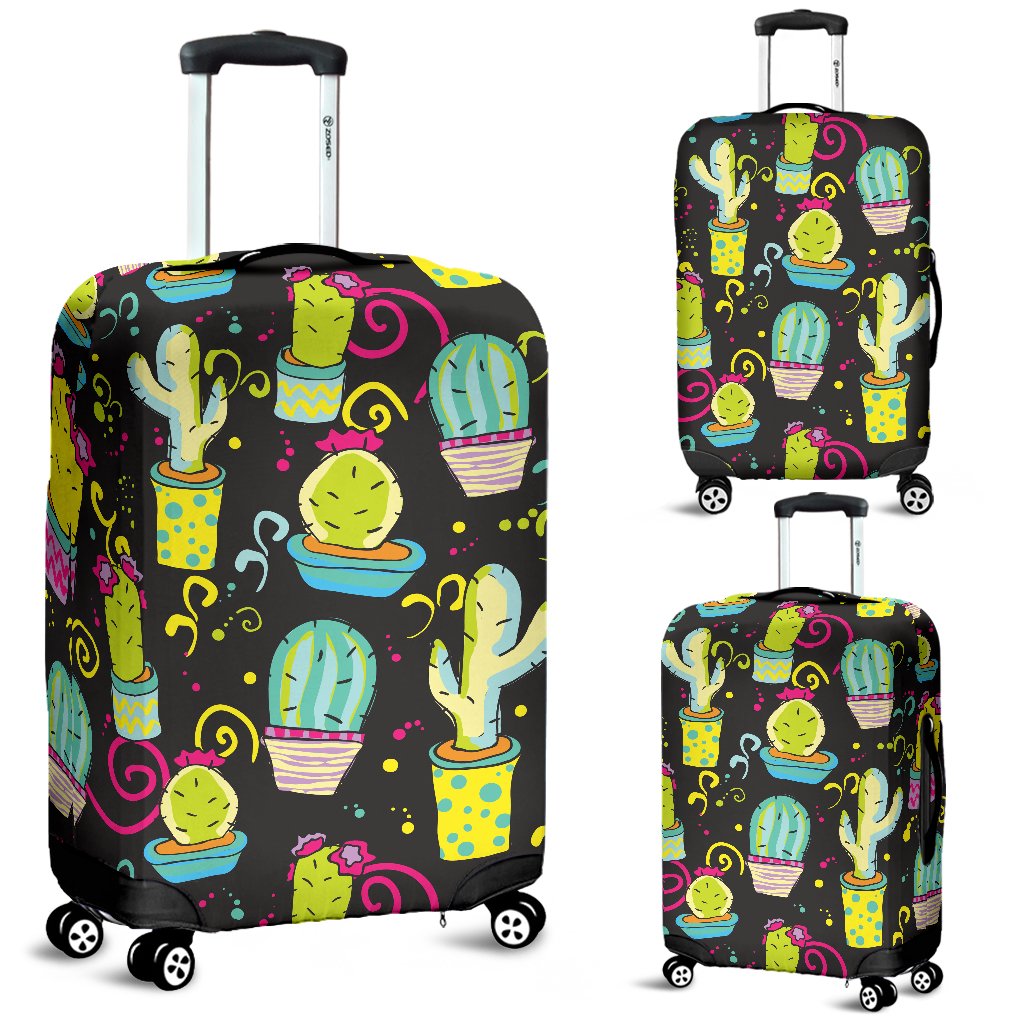 Cactus Neon Style Print Pattern Luggage Cover Protector