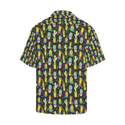 Cactus Neon Style Print Pattern Men Aloha Hawaiian Shirt