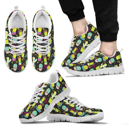 Cactus Neon Style Print Pattern Men Sneakers Shoes
