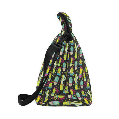Cactus Neon Style Print Pattern Neoprene Lunch Bag (Model 1669)(Large)-JTAMIGO.COM