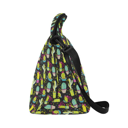 Cactus Neon Style Print Pattern Neoprene Lunch Bag (Model 1669)(Large)-JTAMIGO.COM