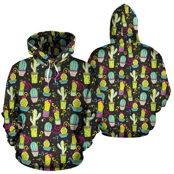 Cactus Neon Style Print Pattern Pullover Hoodie Jtamigo