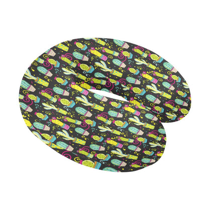 Cactus Neon Style Print Pattern U-Shaped Travel Neck Pillow-JTAMIGO.COM