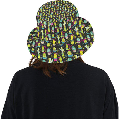 Cactus Neon Style Print Pattern Unisex Bucket Hat