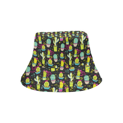 Cactus Neon Style Print Pattern Unisex Bucket Hat