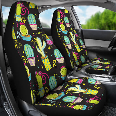 Cactus Neon Style Print Pattern Universal Fit Car Seat Covers