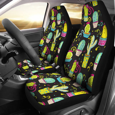 Cactus Neon Style Print Pattern Universal Fit Car Seat Covers