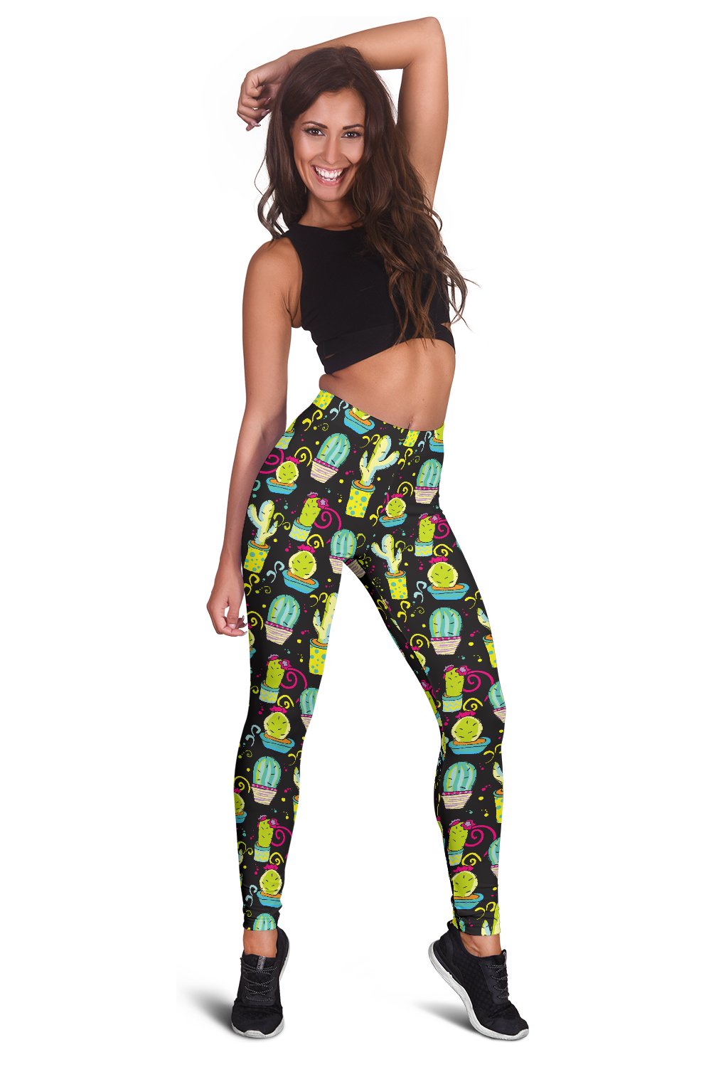 Cactus Neon Style Print Pattern Women Leggings