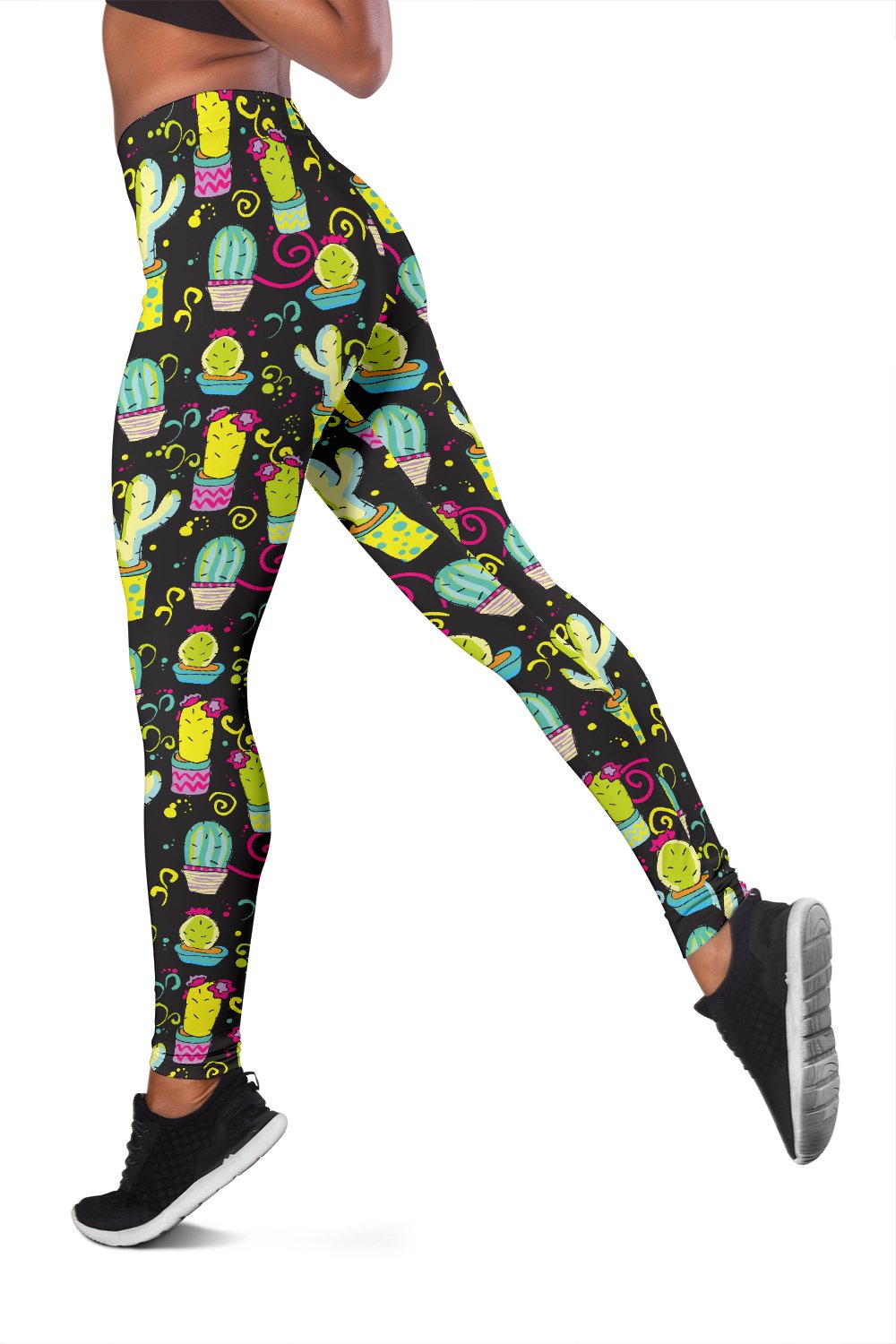 Cactus Neon Style Print Pattern Women Leggings