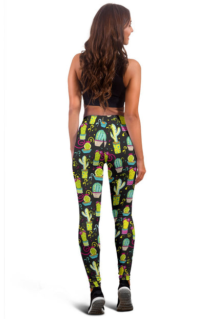 Cactus Neon Style Print Pattern Women Leggings