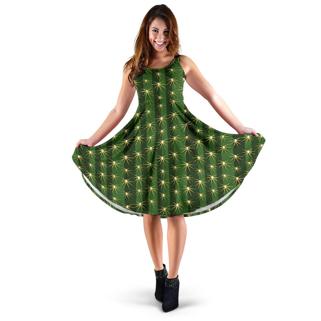 Cactus Skin Print Pattern Sleeveless Dress