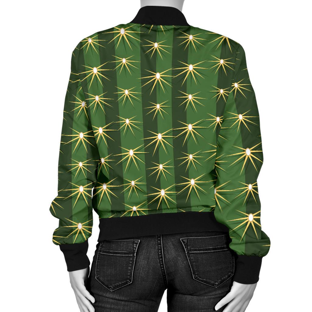 Cactus Skin Print Pattern Women Casual Bomber Jacket