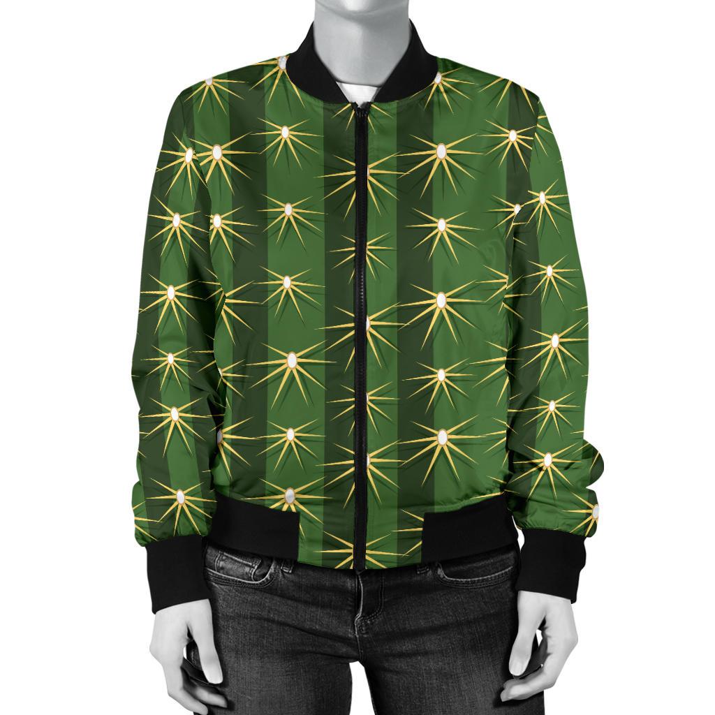 Cactus Skin Print Pattern Women Casual Bomber Jacket