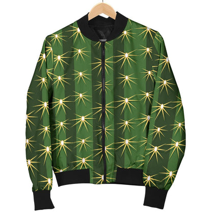 Cactus Skin Print Pattern Women Casual Bomber Jacket