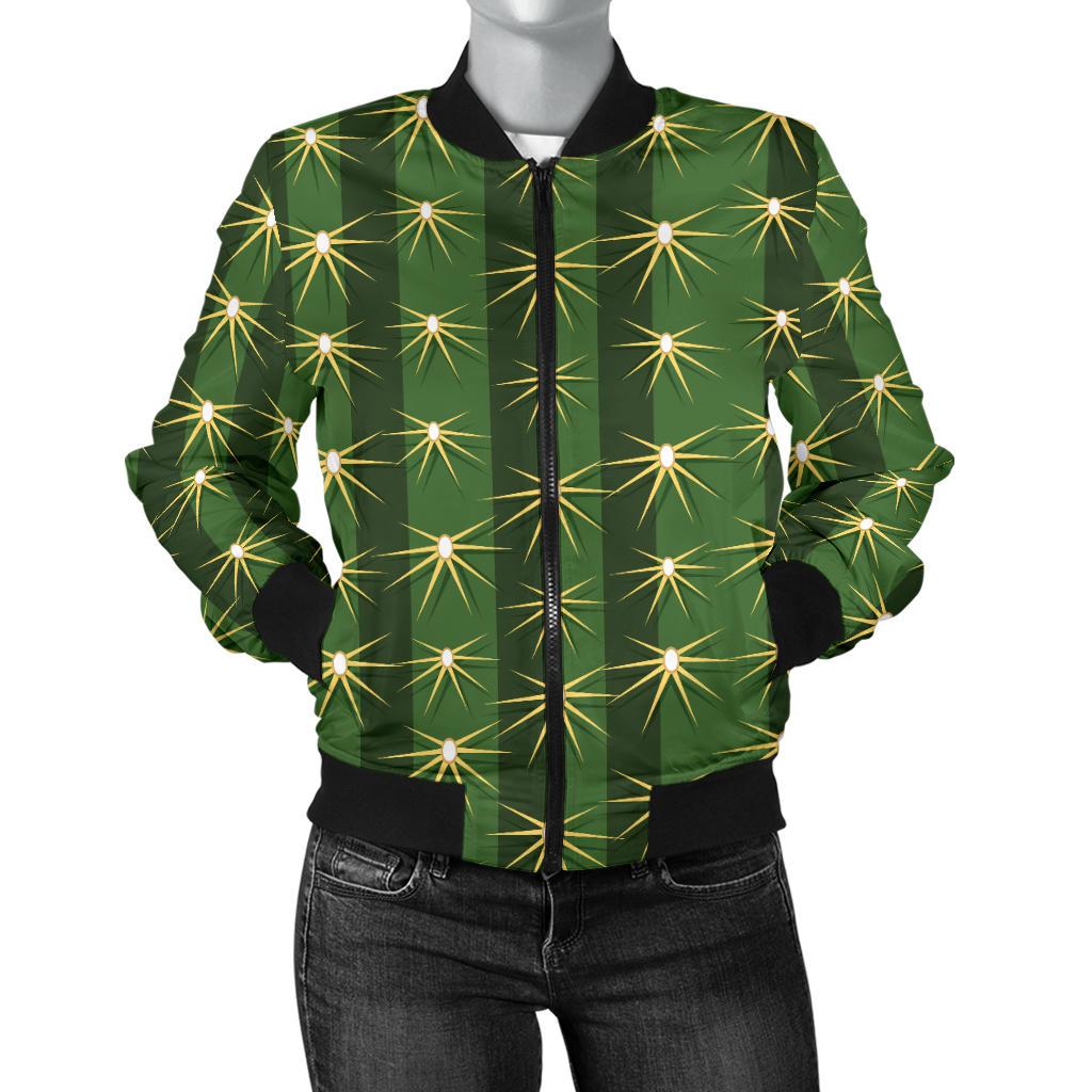 Cactus Skin Print Pattern Women Casual Bomber Jacket