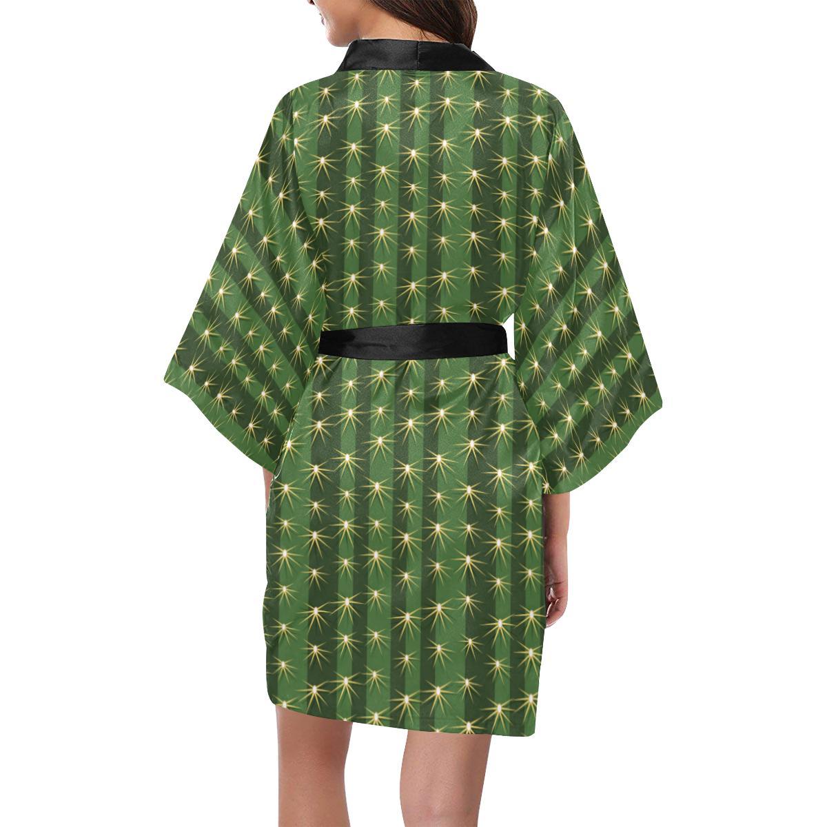 Cactus Skin Print Pattern Women Short Kimono Robe