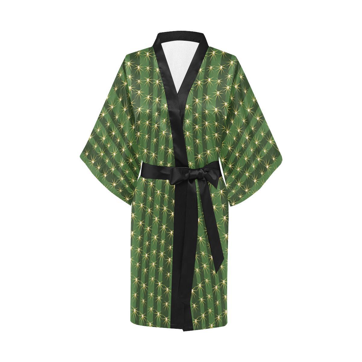 Cactus Skin Print Pattern Women Short Kimono Robe