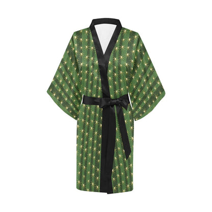 Cactus Skin Print Pattern Women Short Kimono Robe