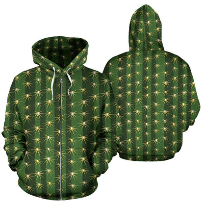 Cactus Skin Print Pattern Zip Up Hoodie