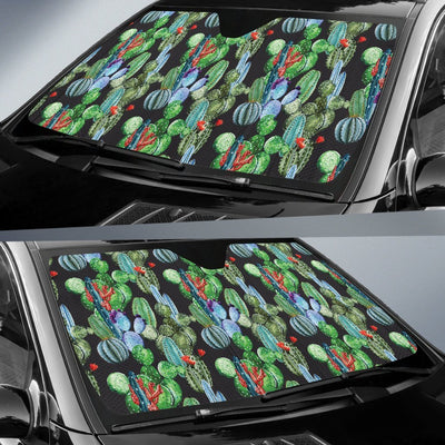 Cactus Watercolor Style Print Car Sun Shade For Windshield