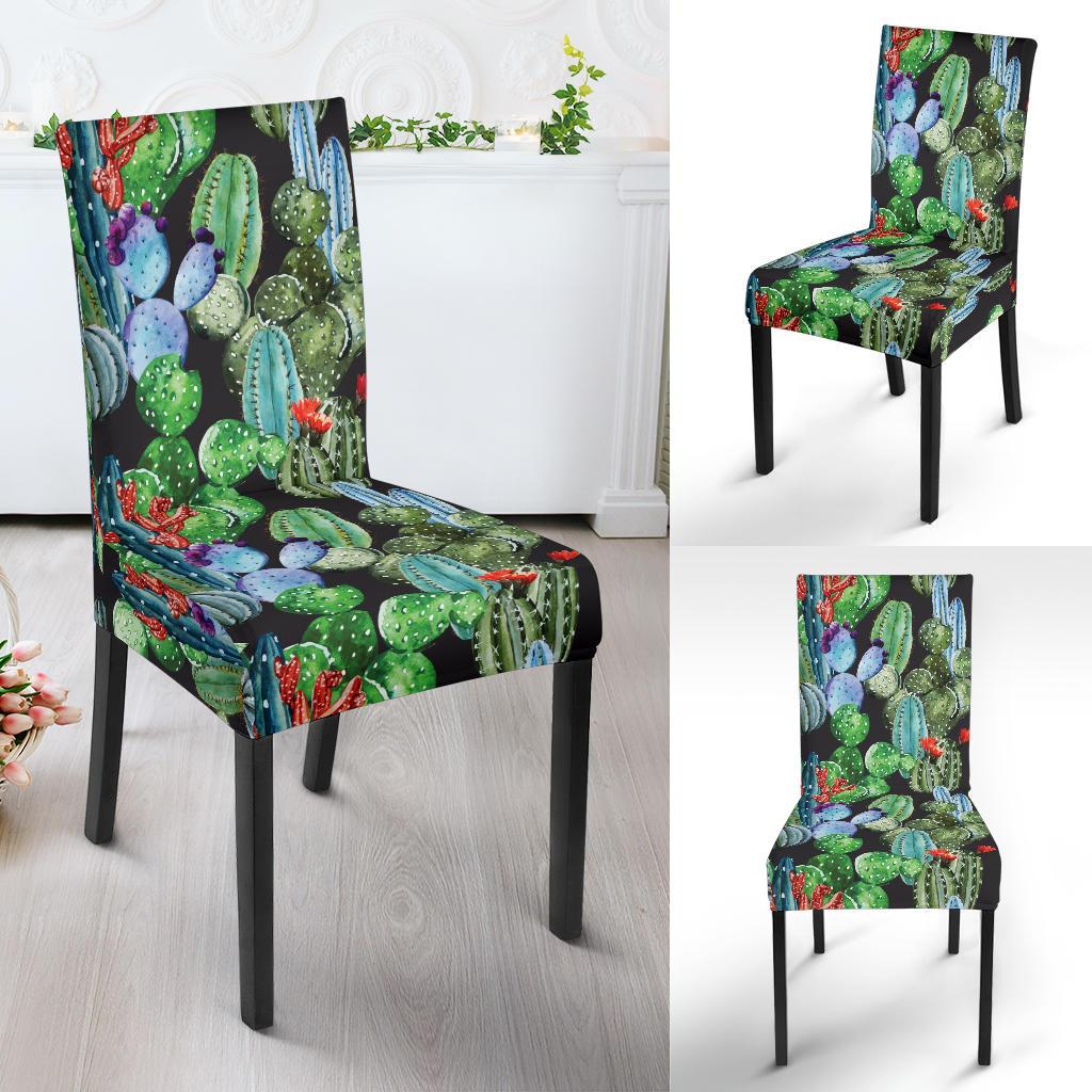 Cactus Watercolor Style Print Dinning Chair Slipper-JTAMIGO.COM